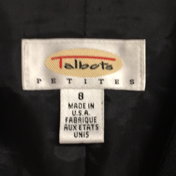 TALBOTS LIKE NEW Black wool blazer petite size 8P career tailored business - Picture 2 of 7